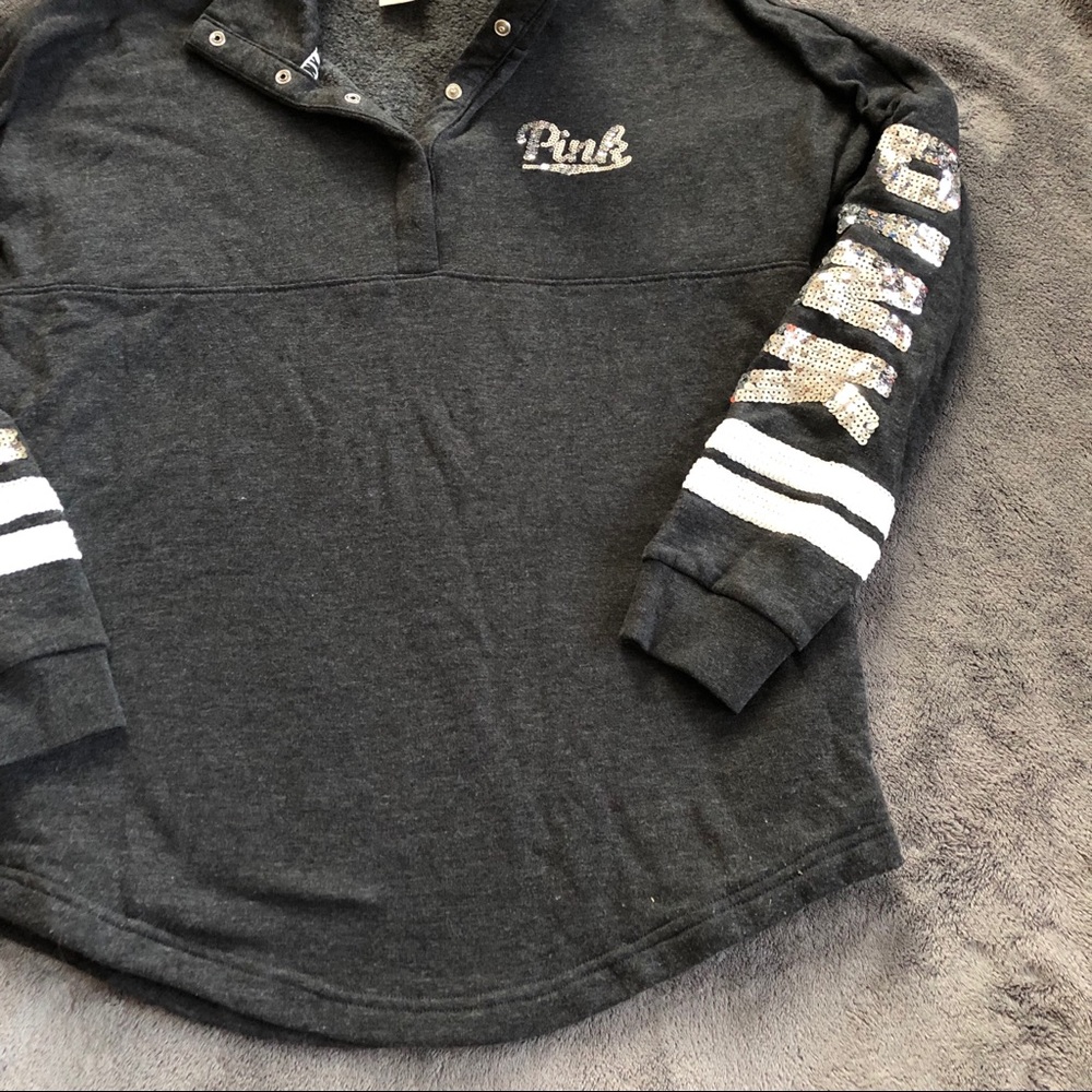 SOLD ❌ PINK VS Boyfriend Varsity Bling Pull Over - Picture 5 of 8